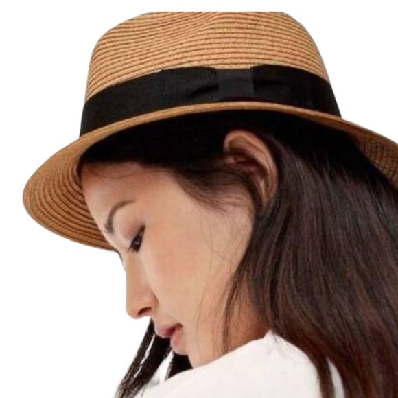 TALULA Aritzia Fedora Azure Skies Pelham Straw hat S/M - Picture 11 of 11